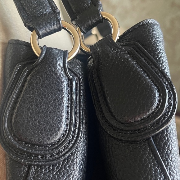 Coach  Edie Shoulder Bag 31 in Refined Pebbled Leather- Black - Picture 8 of 10